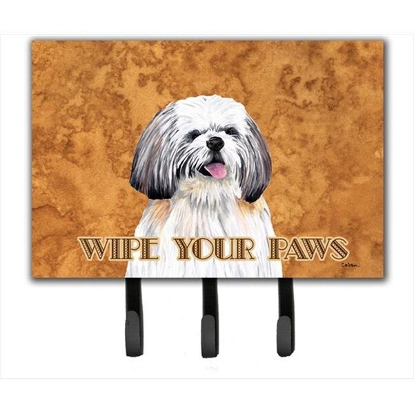 Carolines Treasures Carolines Treasures SC9128TH68 6 x 9 In. Shih Tzu Wipe your Paws Leash or Key Holder SC9128TH68 - main